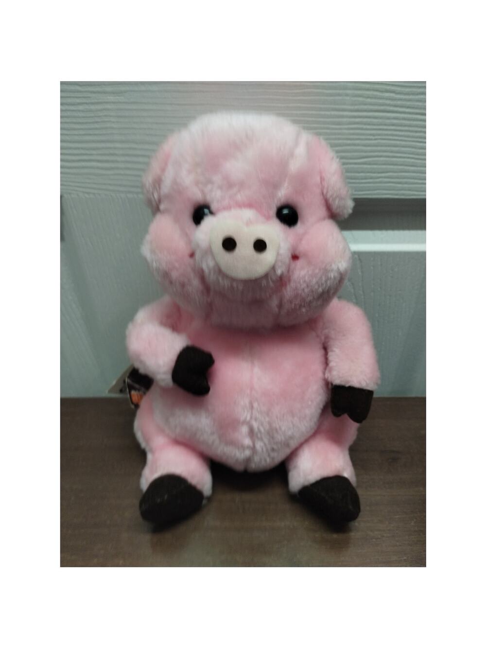 Vintage Russ Berrie & Co 1979 Pink Piggy Sitting Hard Stuffed Carnival Plush